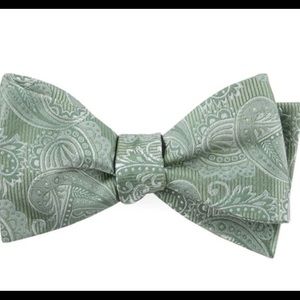 Twill Paisley Bow Tie | Moss Green | Self-tie Regular